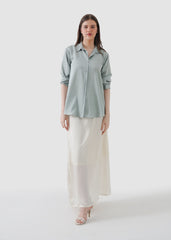 Laurel green silk shirt