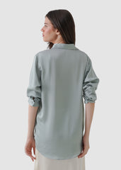 Laurel green silk shirt