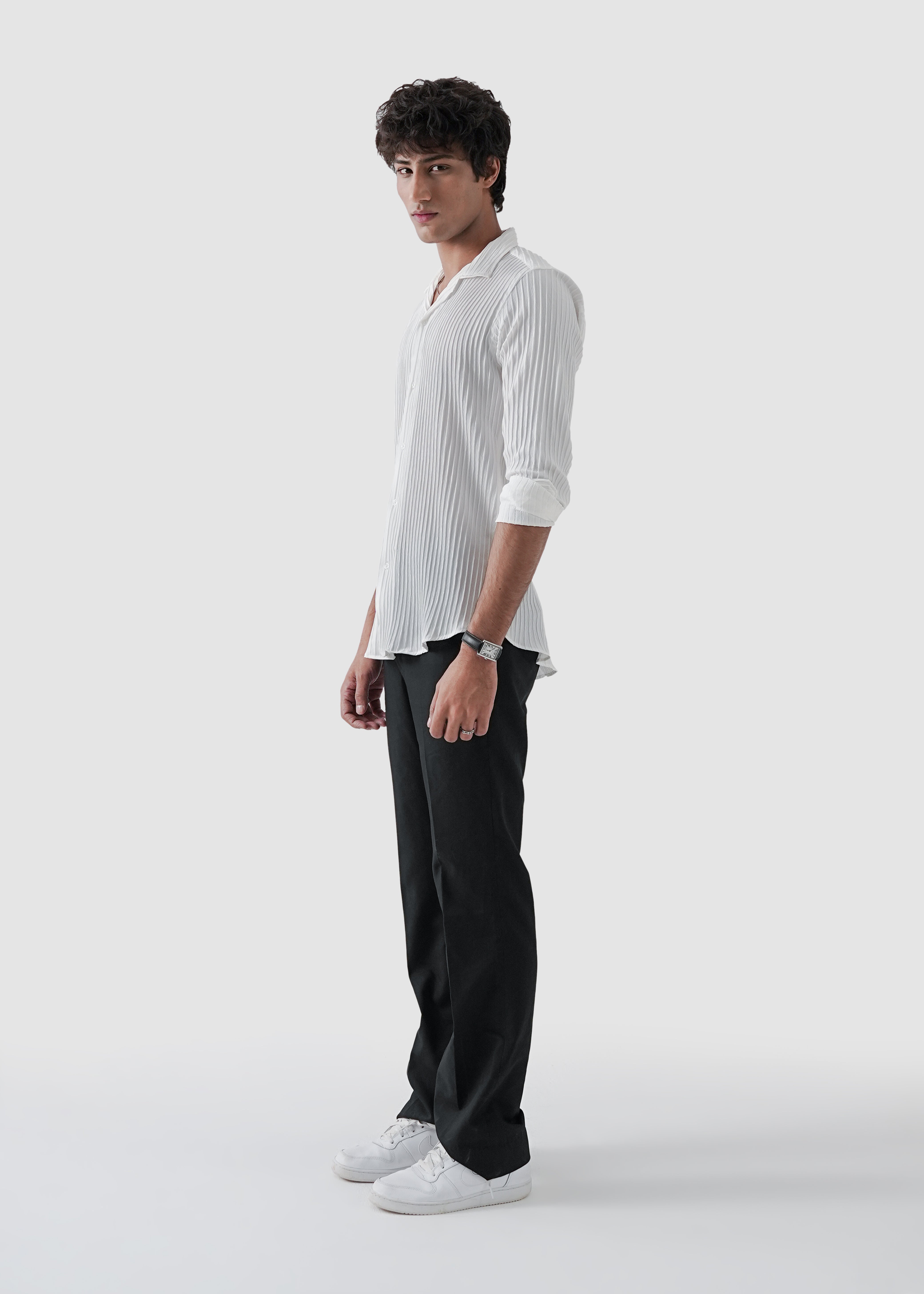 clear white texture shirt