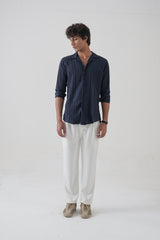 baritone blue texture shirt