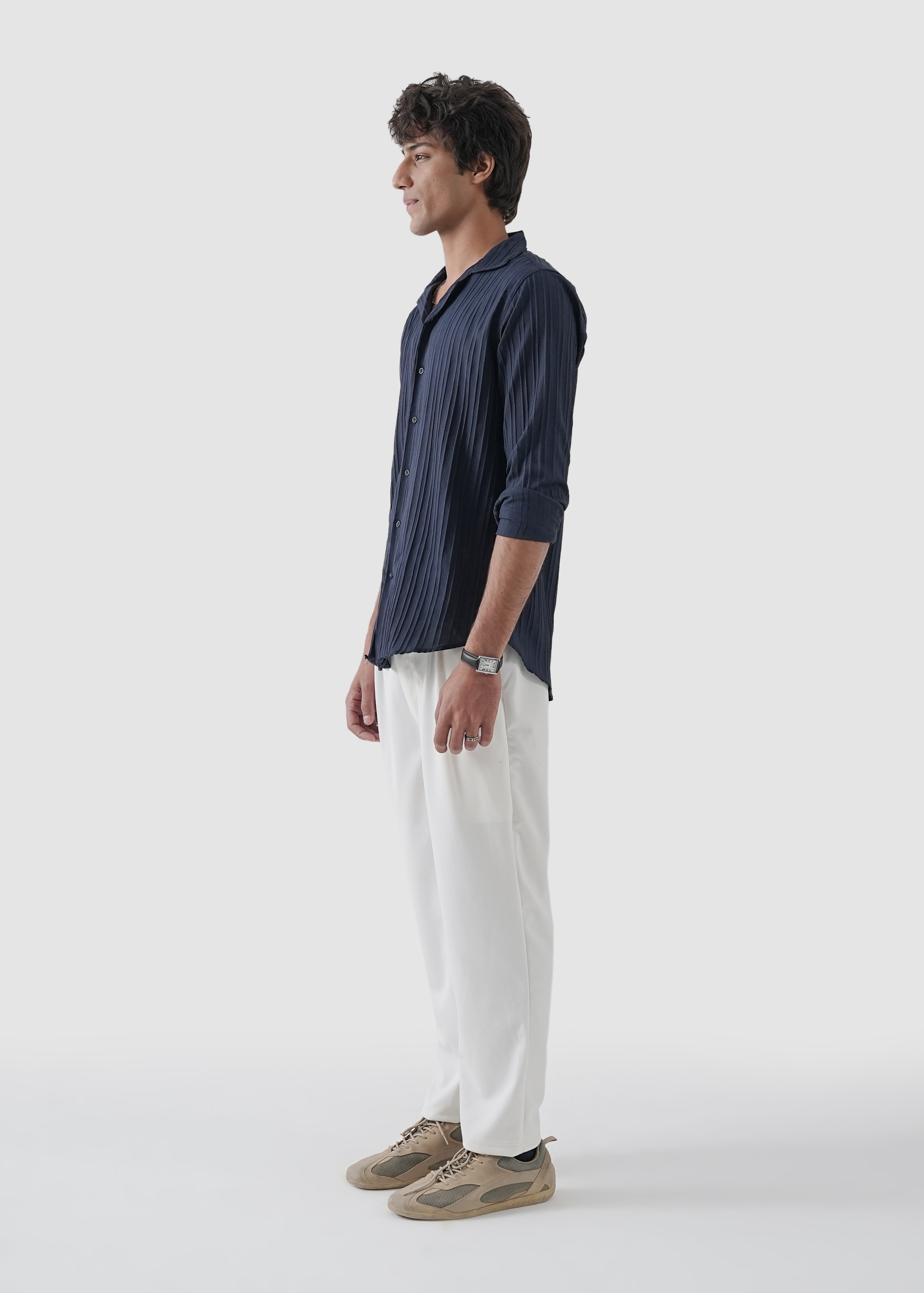 baritone blue texture shirt