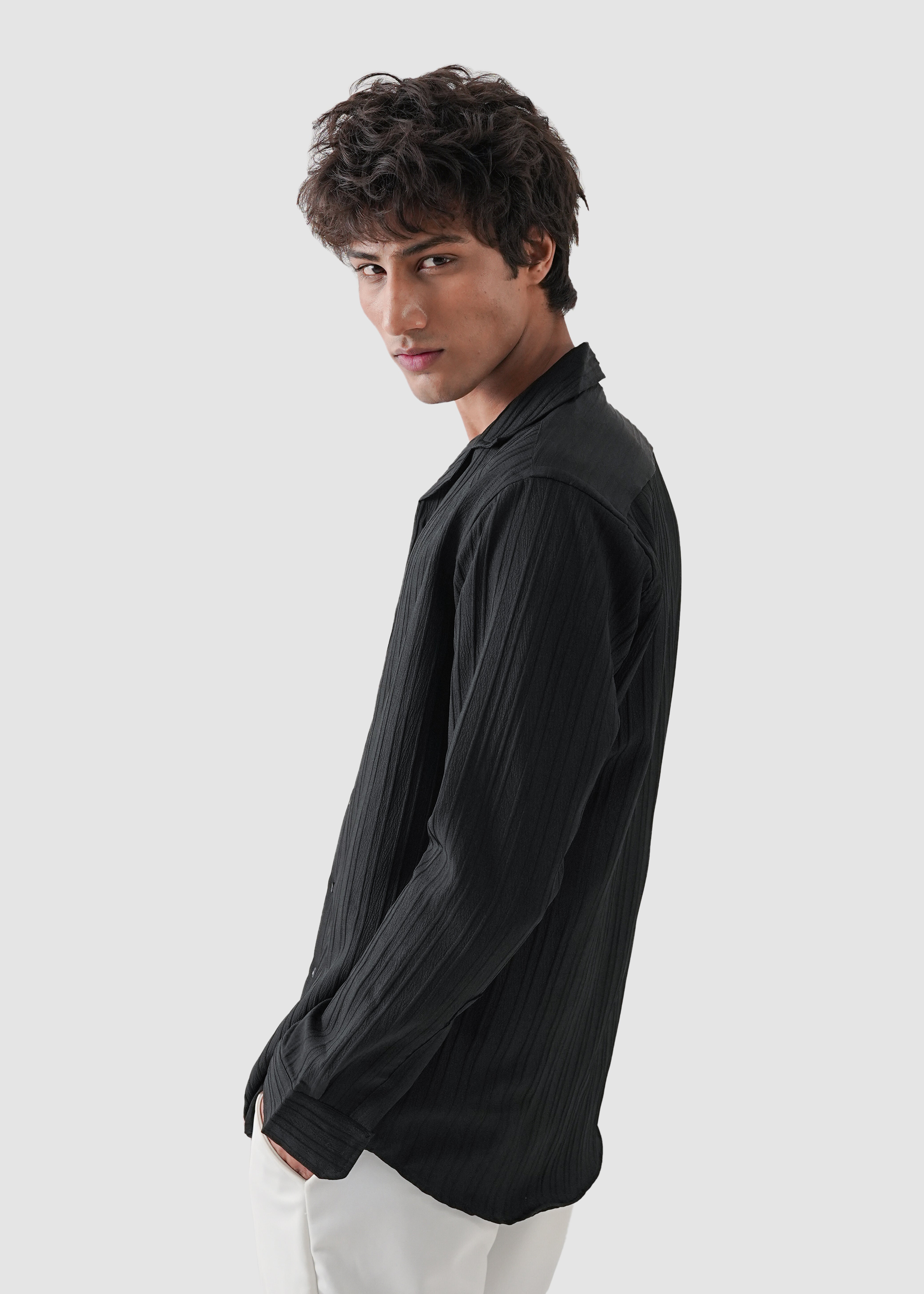 void black texture shirt