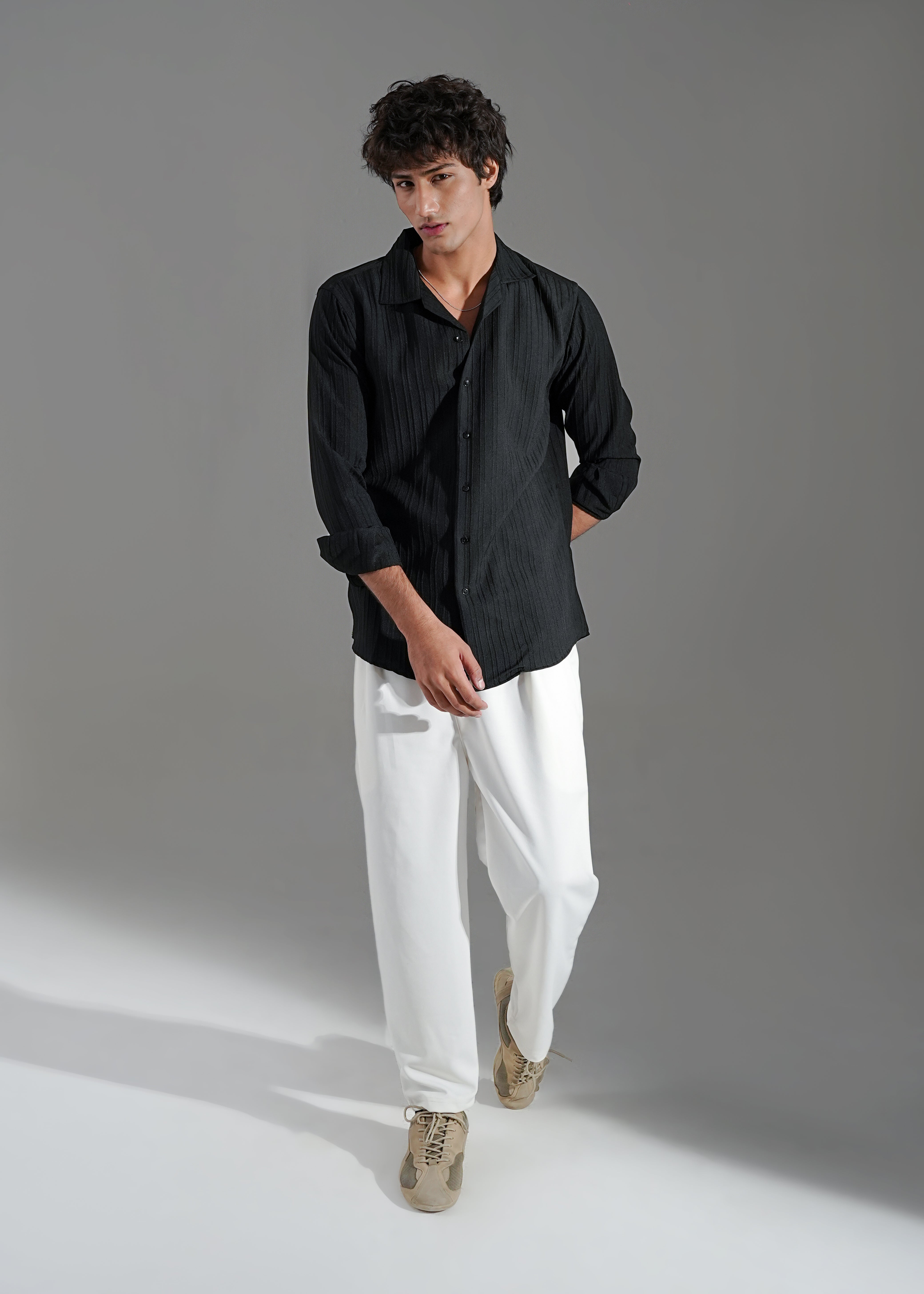void black texture shirt