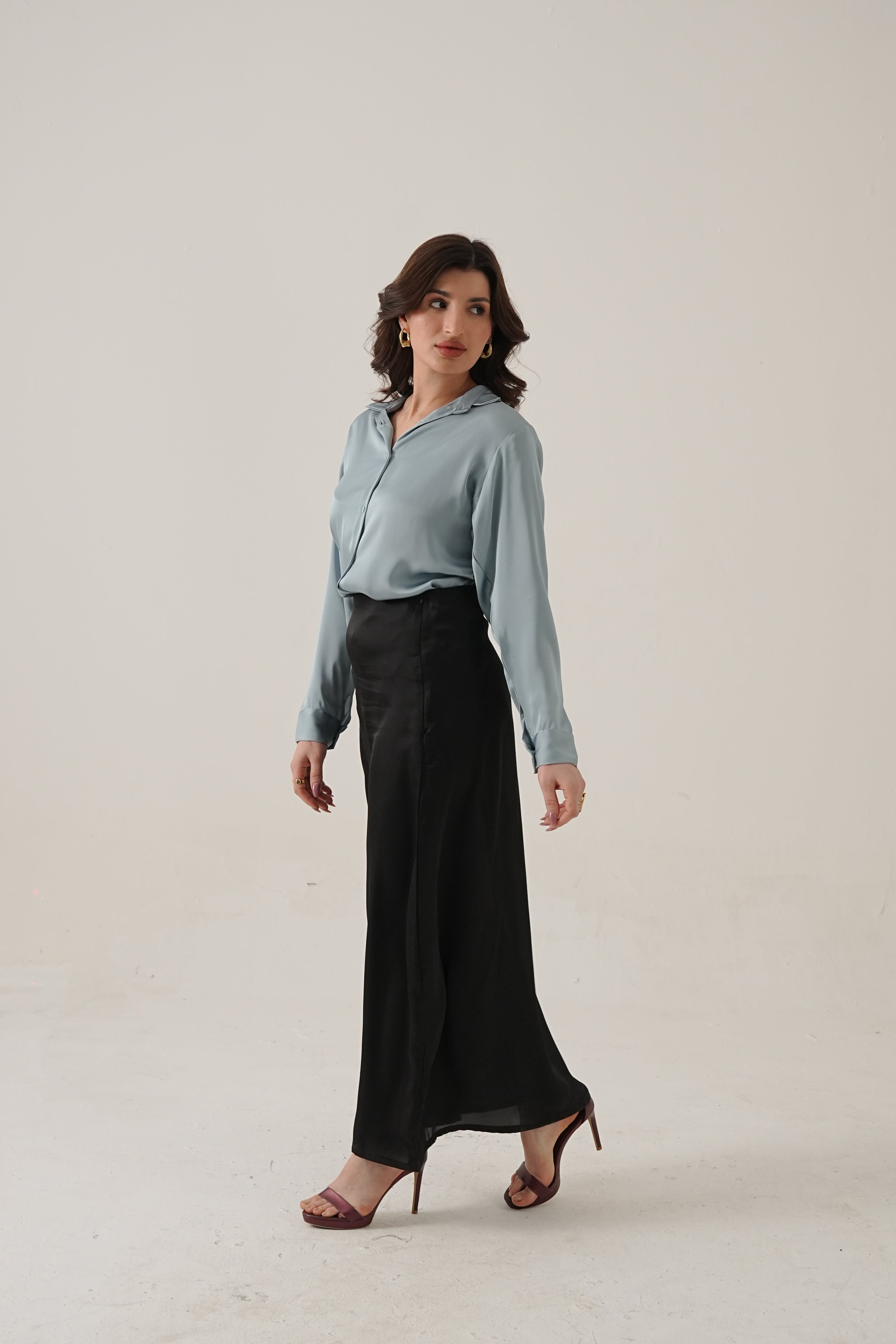 black silk skirt