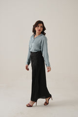 black silk skirt