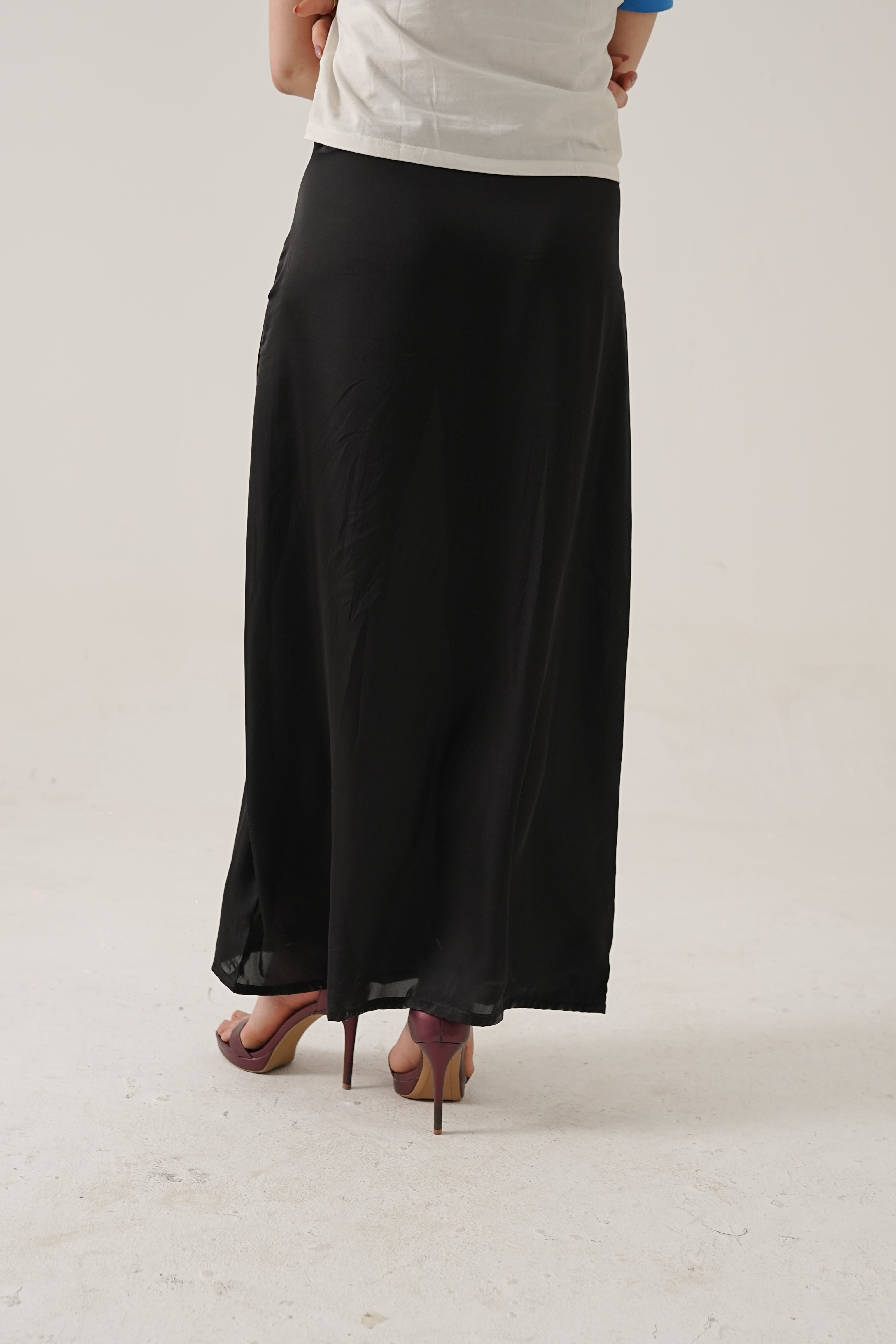 black silk skirt