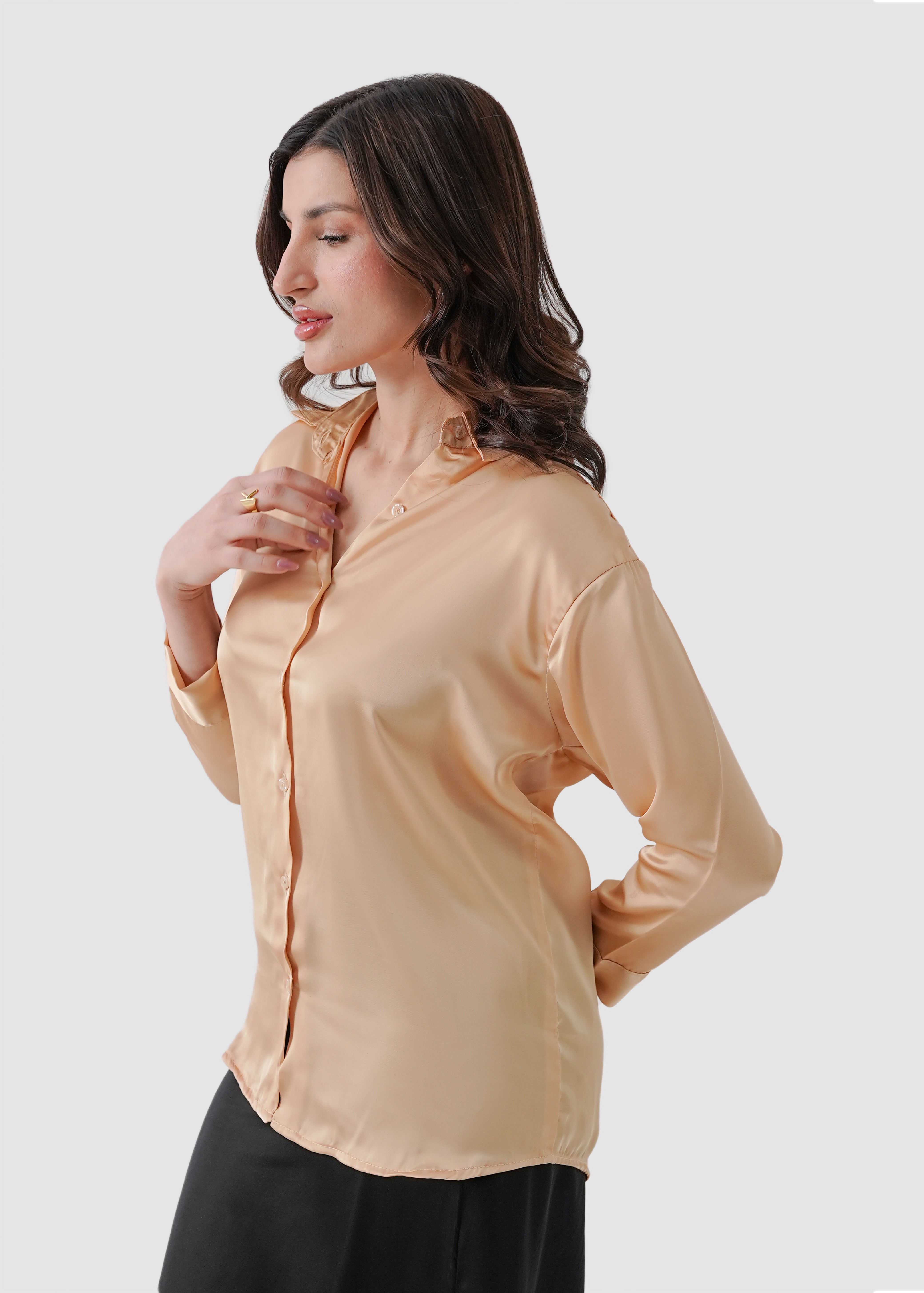 Autumn blonde silk shirt