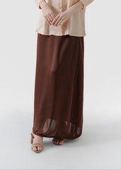 chocolate brown silk skirt