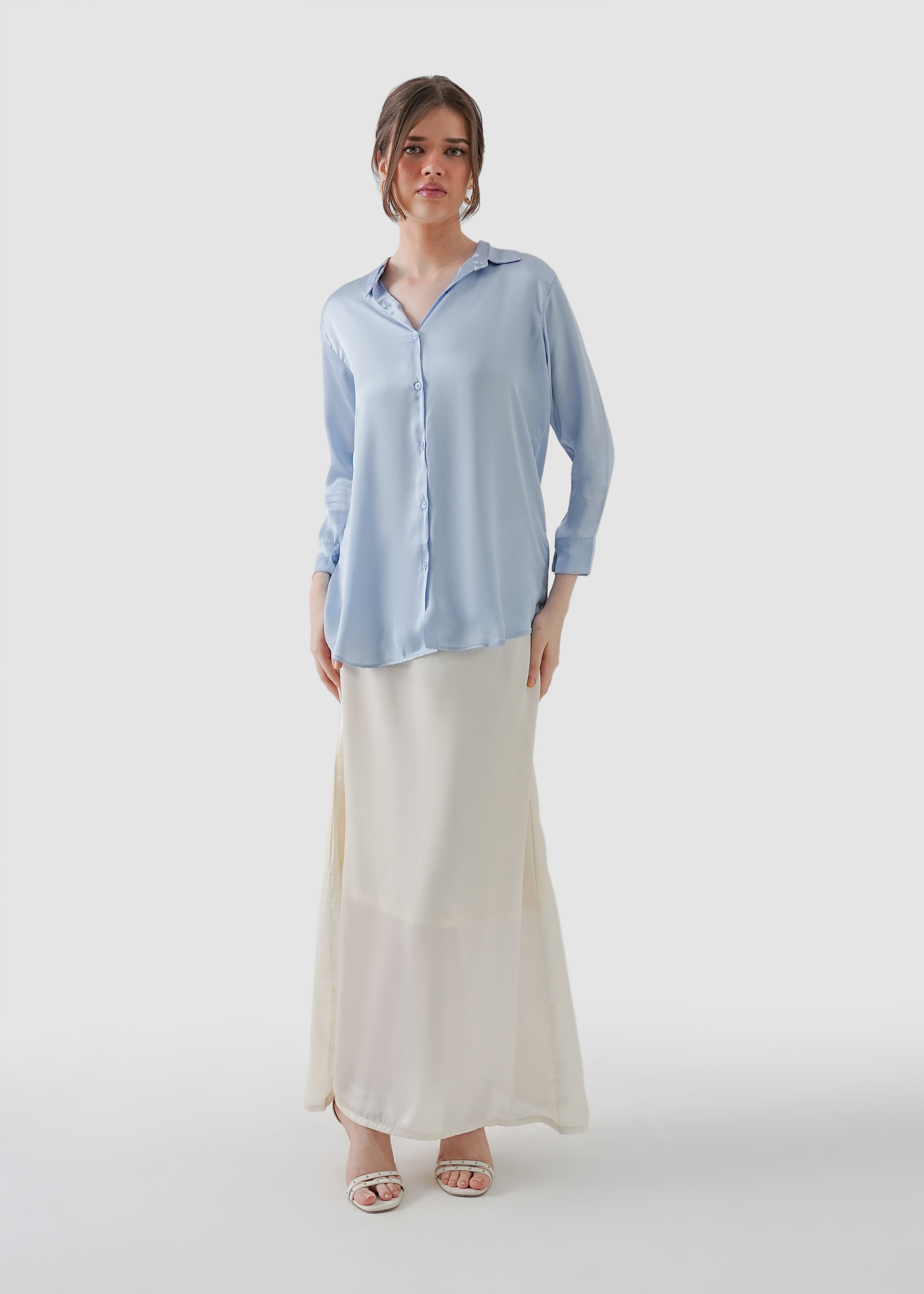 Whispy blue silk shirt