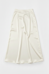CREAM WHITE silk skirt