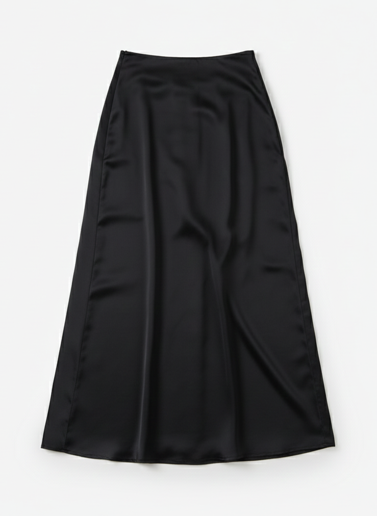 black silk skirt